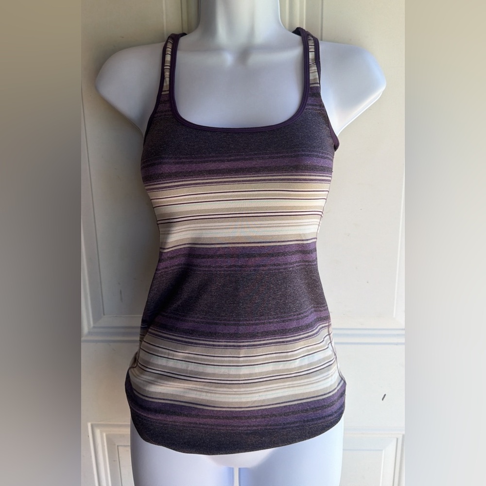 lululemon athletica Purple Striped Tank Top